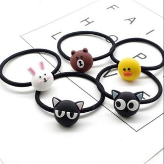 Set 4 Dây nịt tóc Line Friends