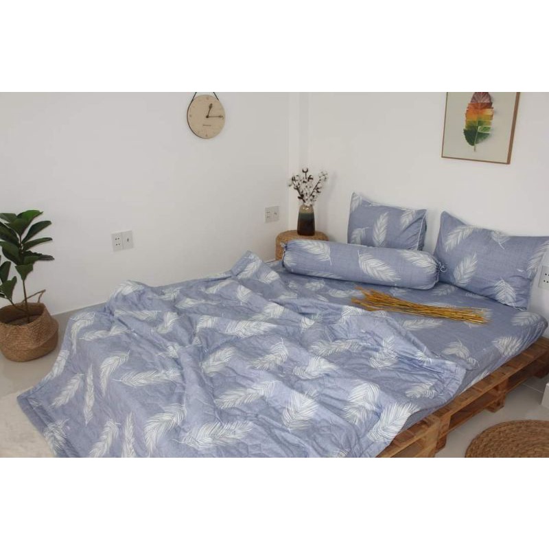 (ảnh thật) Drap Thắng Lợi, ga trãi giường chuẩn logo CTY cotton 100% LÁ CỌ XÁM