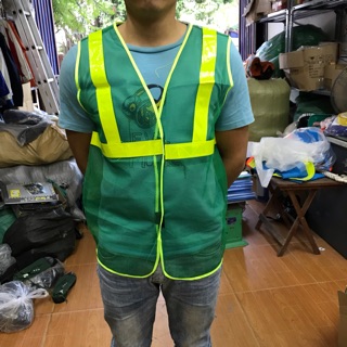 Áo gile lưới phản quang xanh