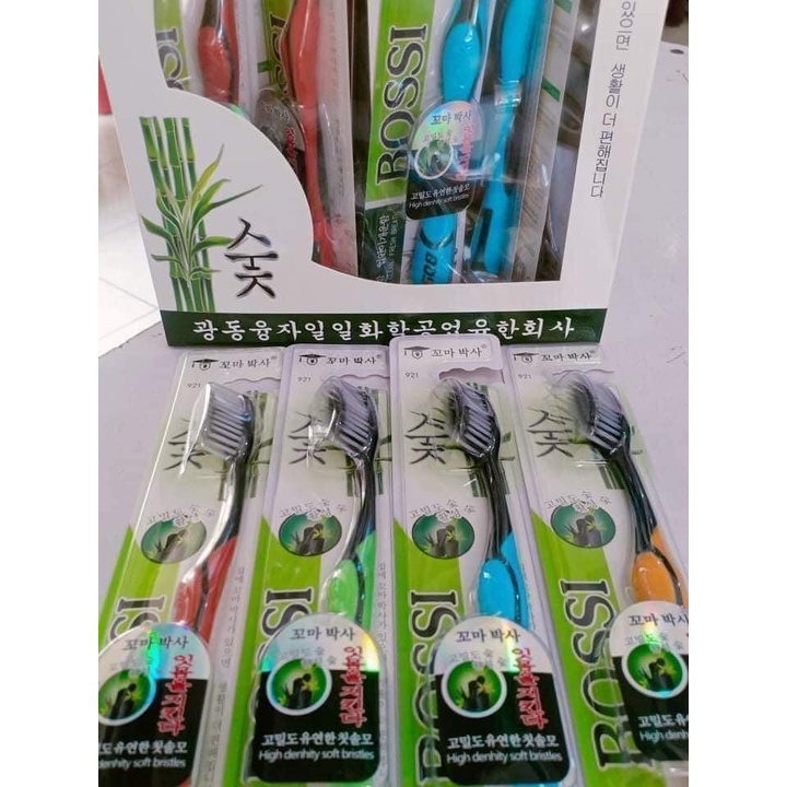 Bàn chải đánh răng Bossi 921 Hàn Quốc - Bàn chải than tre hoạt tính