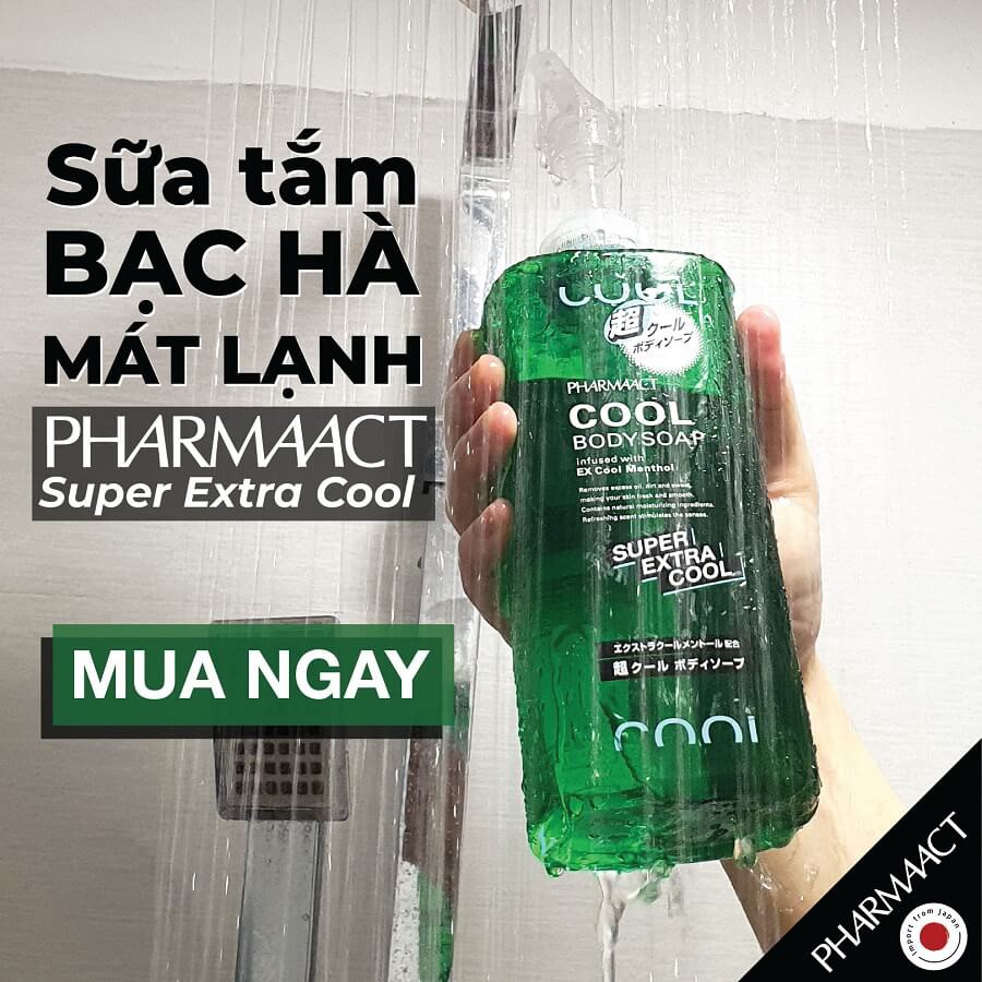 Sữa Tắm Nam Nhật Bản Bạc Hà Siêu Mát Lạnh Pharmaact Extra Cool Body Soap (550ml)