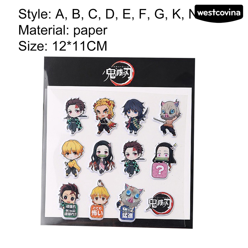 Sticker dán trang trí sổ tay hình hoạt hình Demon Slayer mới