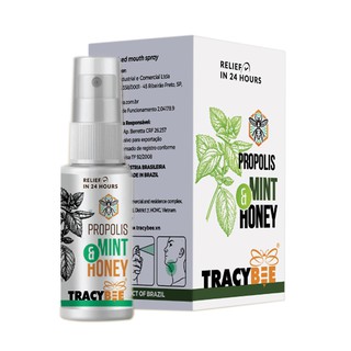 Keo Ong Tracybee Xịt Giảm Viêm Họng Vị Bạc Hà Cho Người Lớn Và Trẻ Em Từ 2 Tuổi Propolis Mint & Honey 30ml