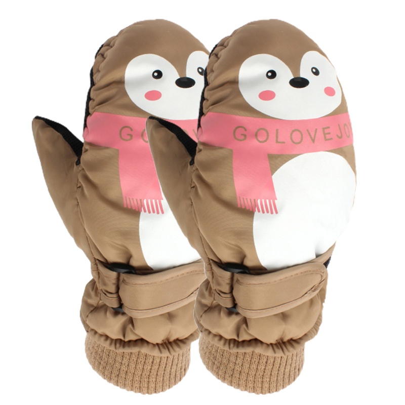 Găng Tay Trượt Tuyết Phủ Lông Cừu Giữ Ấm Chống Trượt Bảo Vệ Toàn Diện