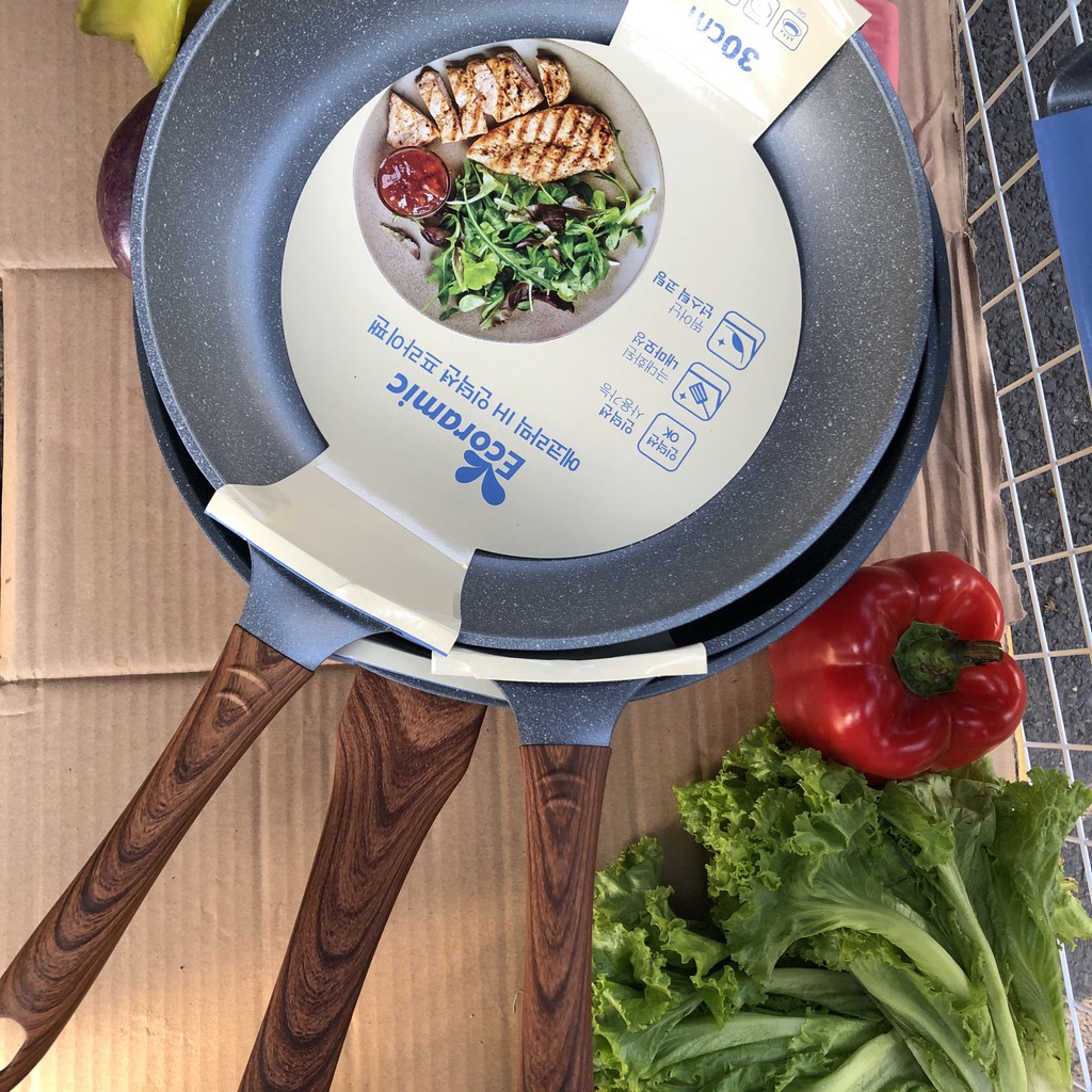 Chảo Đức Vân Đá Sâu Lòng Ecoramic Size 22-24-26-28-32 Cm Đáy Từ.