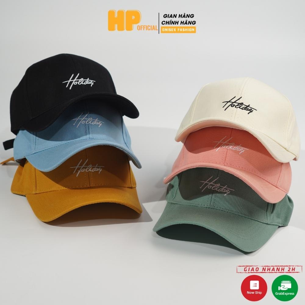 Mũ lưỡi trai ❤️ Nón kết thêu hình chữ Holiday chất kaki cao cấp form unisex nam nữ N25 - Happy Style