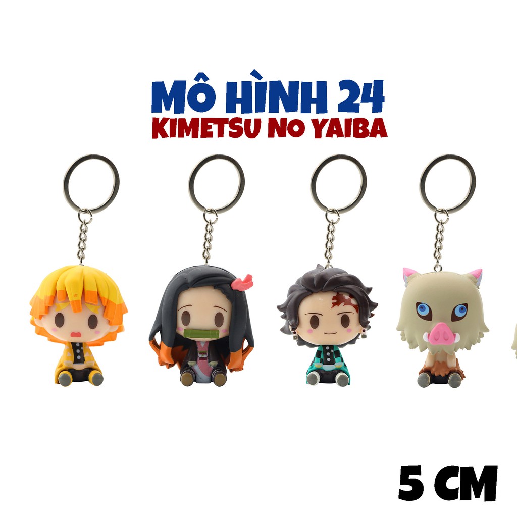 [5cm] Móc khoá size to Kimetsu no Yaiba chibi Tanjirou Zenitsu Nezuko kamado anime Demon slayer manga cute dễ thương key