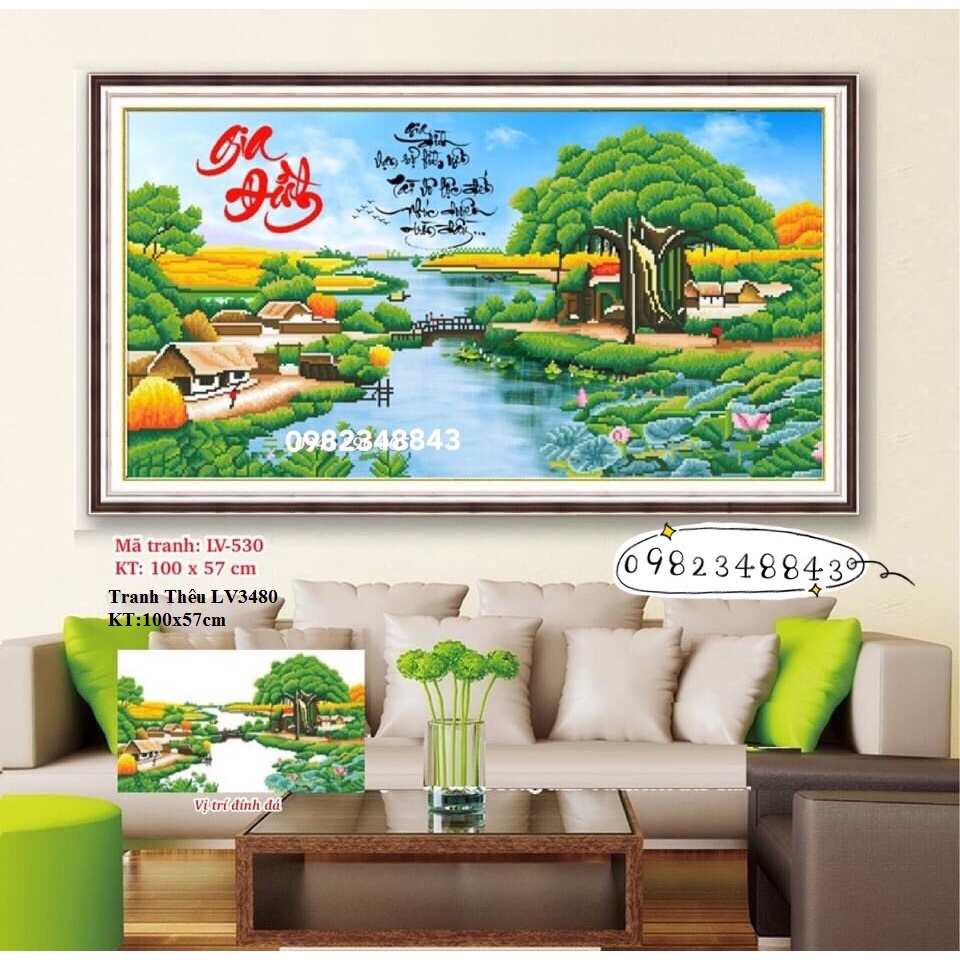 Tranh đính đá gia đình KT:100x57cm,tranh gắn đá chưa làm.