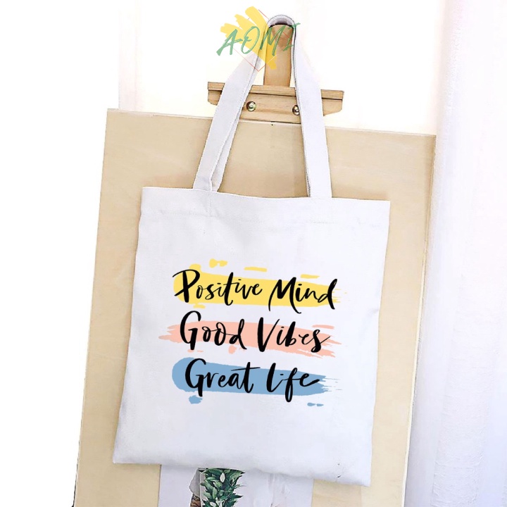 [Nhiều mẫu Đẹp] TÚI VẢI SINH HOAT ĐEO VAI TOTE CANVAS BAG CÓ KHÓA KÉO SIZE LỚN 33x38cm PHONG CÁCH CÁ TÍNH HOT TREND AOMI