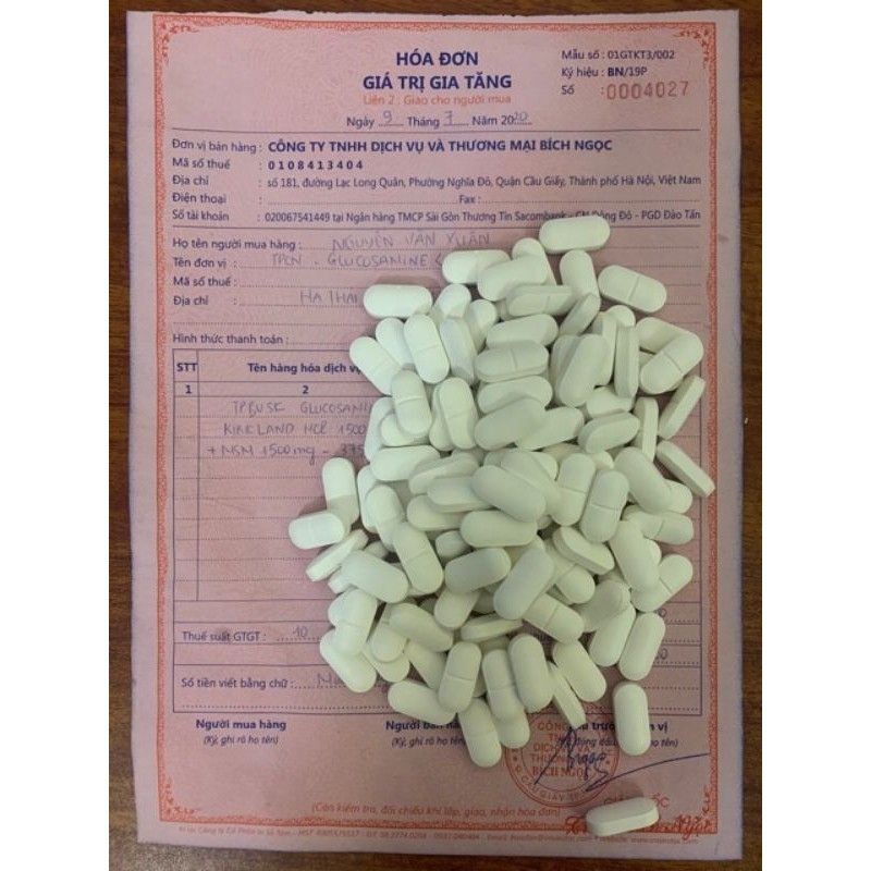 (Date /2024)Viên Uống Glucosamin Kirkland 375 Viên trắng- Glucosamine