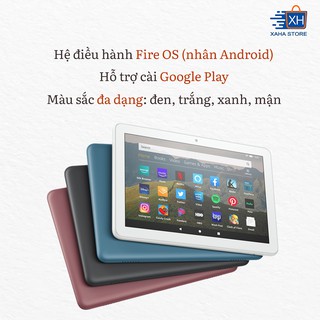 Máy tính bảng Fire HD 8 (bản mới nhất của Amazon năm 2020) Đen/Trắng/Xanh/Mận