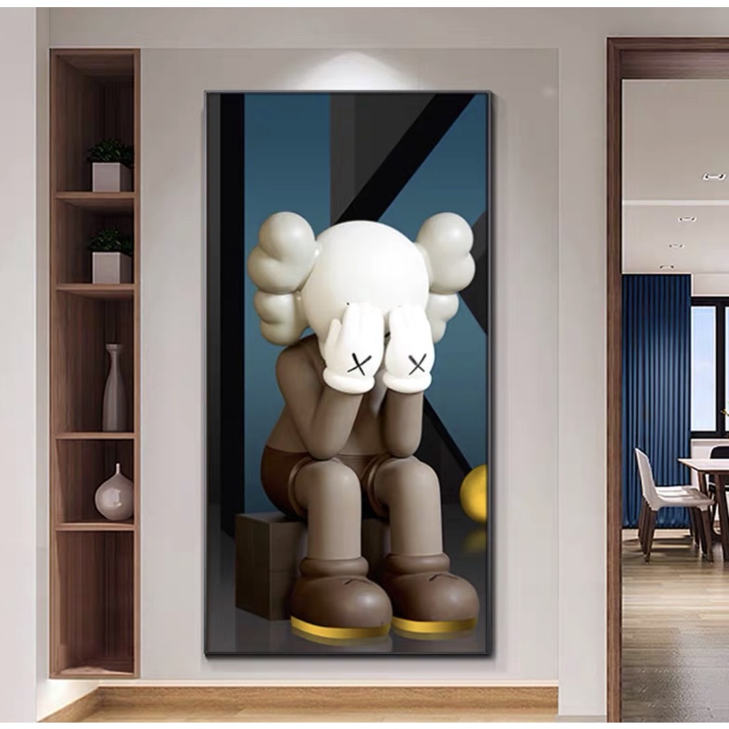 Tranh Treo tường Tráng Gương chú gấu kaws bearbrick Trang trí shop decor quán tóc salon Shop Chụp Ảnh Livestream