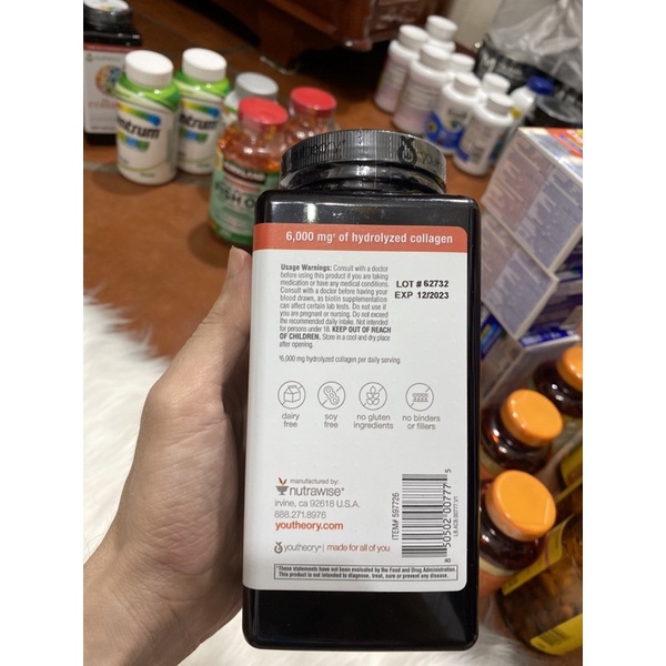 COLLAGEN YOUTHEORY TYPE 1,2 & 3  CỦA MỸ 390 VIÊN
