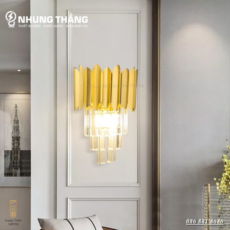 Bộ 2 Đèn Gắn Tường Cao Cấp Decor DT-2009 - Sử Dụng Đui E14 - Trang Trí Trong Nhà , Cầu Thang , Hành Lang - Kèm 4Bóng Led