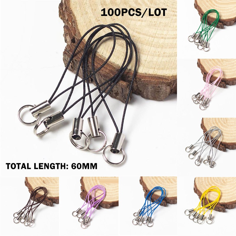 Set 100 Vòng Dây Kim Loại Dùng Để Làm Móc Khóa, Treo Chìa Khóa, Túi Xách