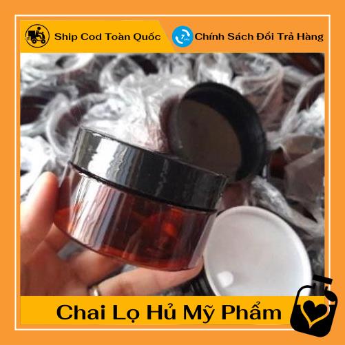 Hủ Đựng Kem ❤ TOP GIÁ RẺ ❤ Hũ nhựa pet Nâu,Đen 100g đựng mỹ phẩm, thực phẩm, đồ khô, ngũ cốc