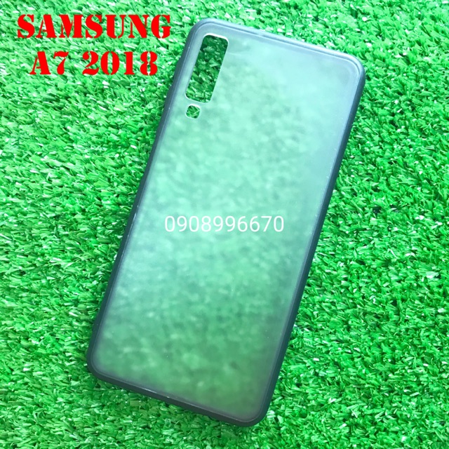 Ốp Lưng Samsung A7 2018 Lưng Cứng Trong Nhám Viền Dẻo Phôi In