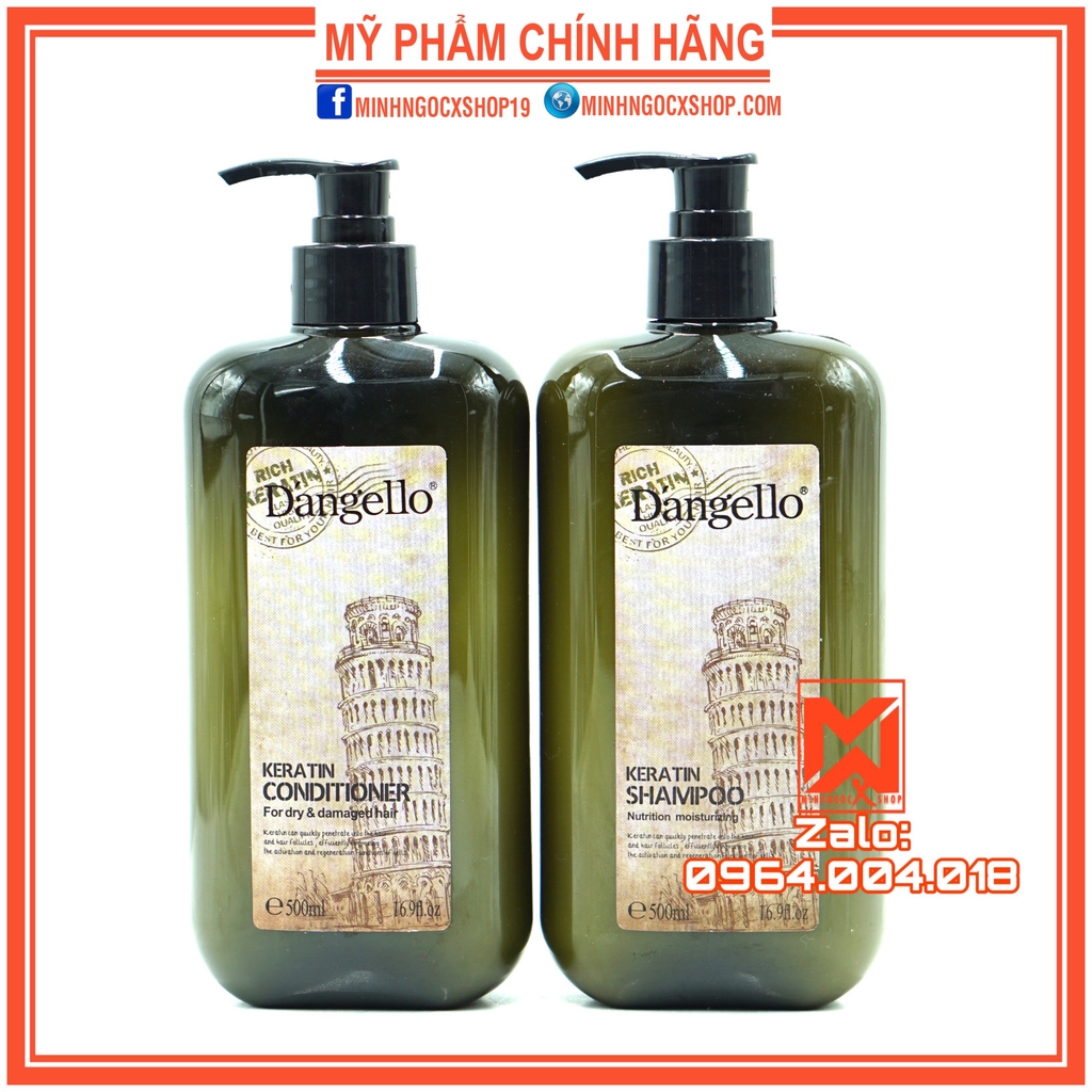 DA'NGELLO DẦU GỘI XẢ KERATIN DANGELLO SIỀU MƯỢT 500ML - CHÍNH HÃNG