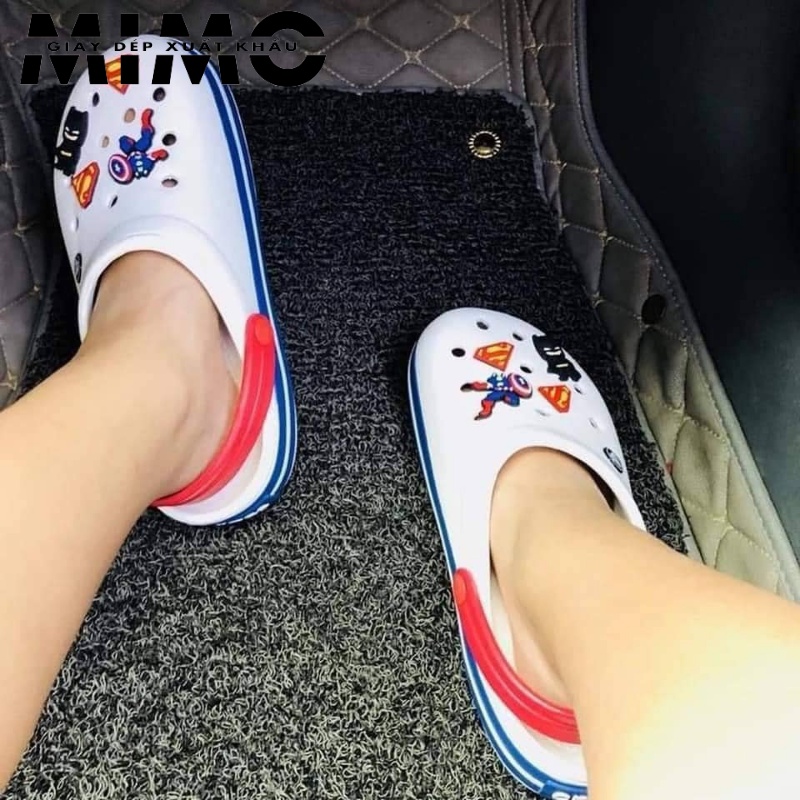 [Tặng 10 jibit] - Sục Classic, dép sục nhựa đi mưa màu trắng viền đỏ siêu êm mềm nhẹ, bền đẹp cho nữ
