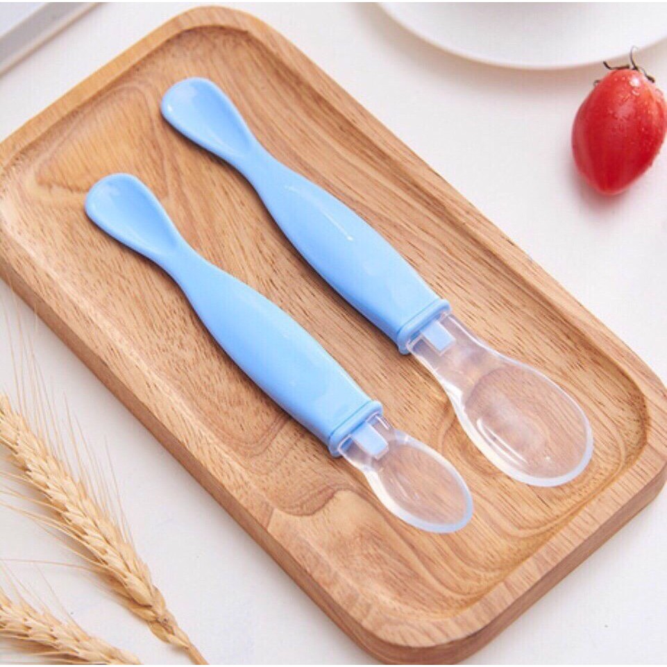 Bộ 2 thìa ăn dặm Silicon Cho Bé Hot 2020