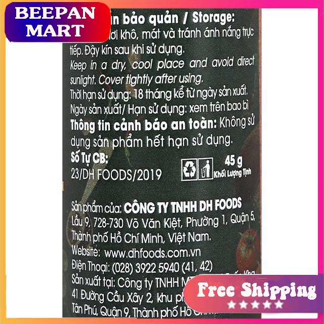 [FREESHIP]Ớt bột Hàn Quốc Natural Dh Food hũ 45g| TẶNG MÃ GIẢM GIÁ| GIA VỊ NẤU ĂN| GIA VỊ NÊM