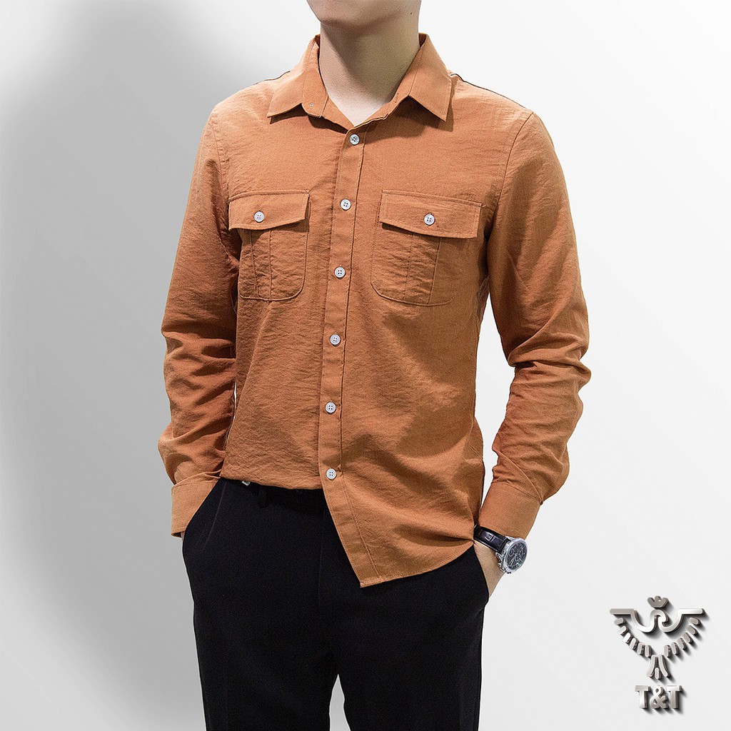 áo sơ mi nam kiểu dáng hàn quốc chất đũi xước loại đẹp vải thoáng mát tốt cho da SM403 | BigBuy360 - bigbuy360.vn