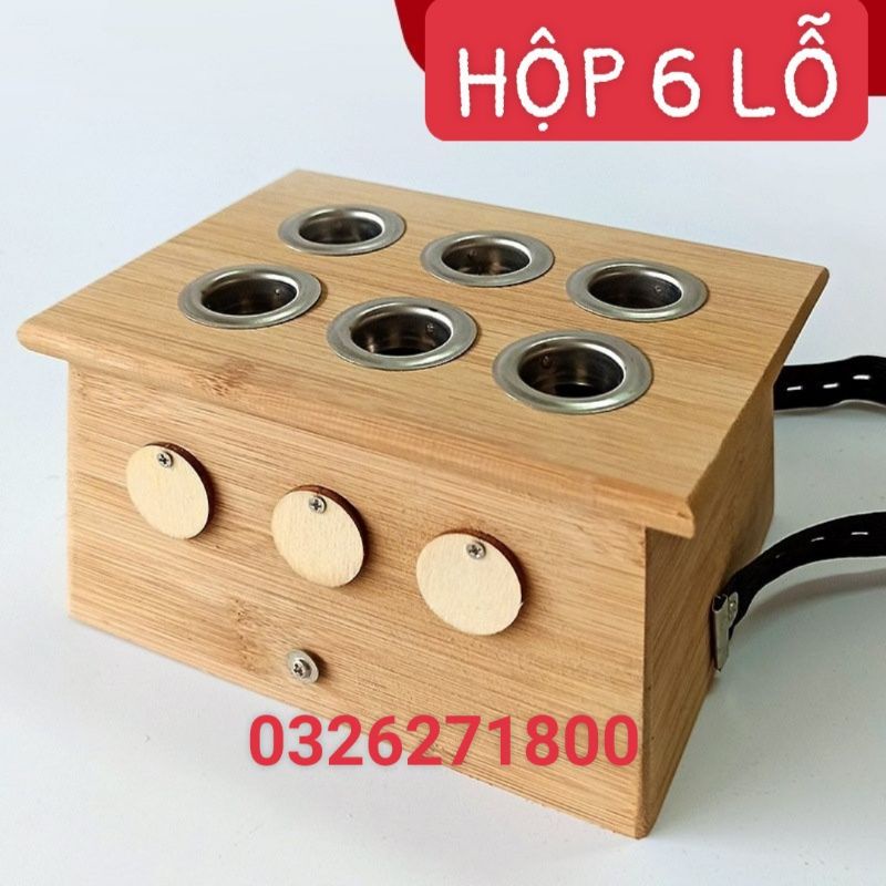Hộp hơ cứu ngải-hộp trúc hơ ngải 1 lỗ 2 lỗ 3 lỗ 4 lỗ 6 lỗ dùng với nhang ngải