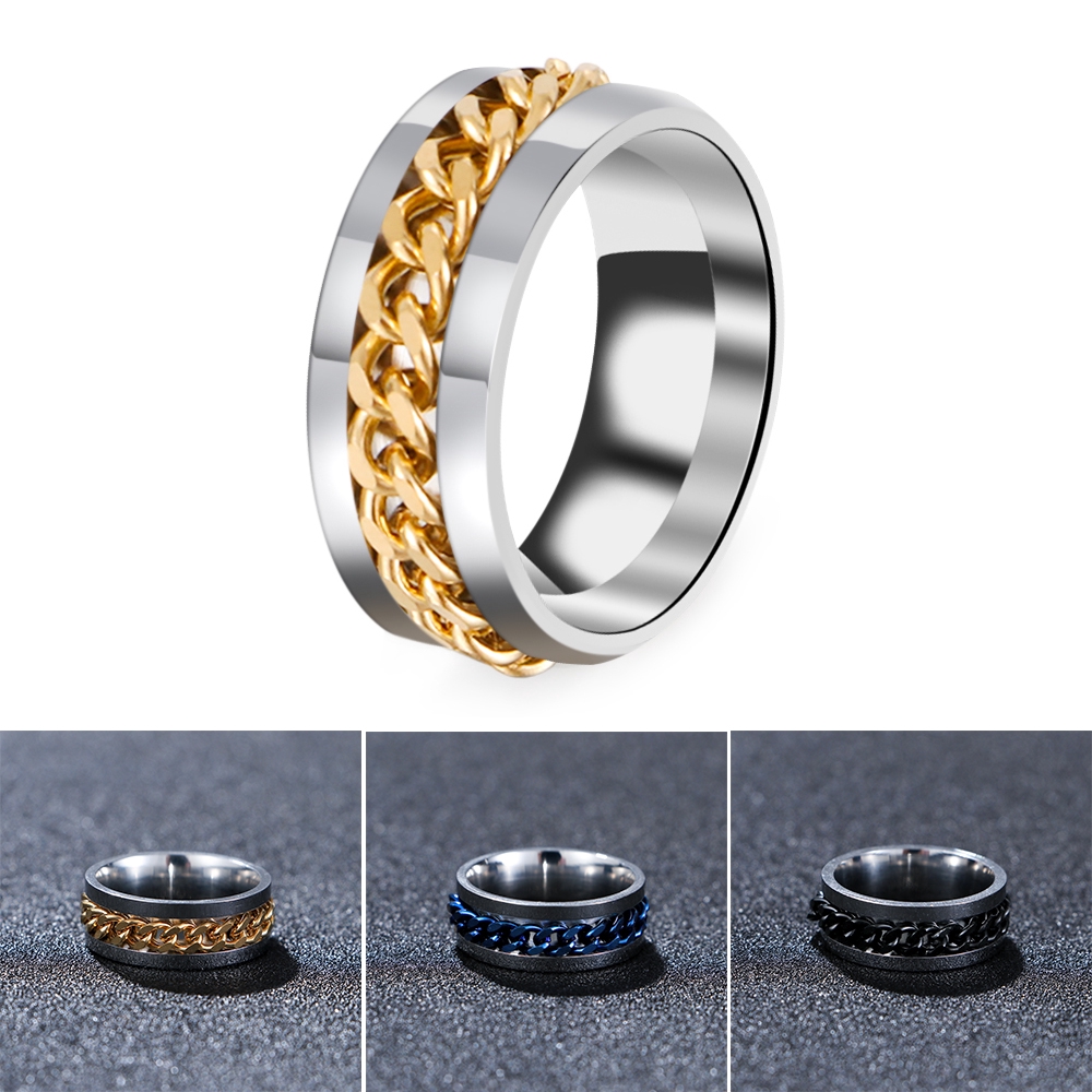 Nhẫn thép kiểu dáng cá tính thời trang nam nữ