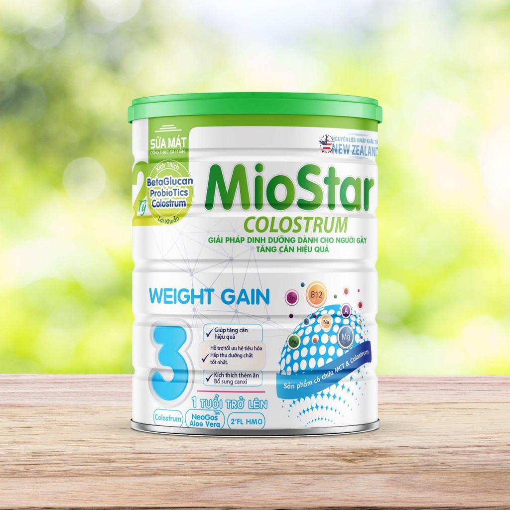 Sữa bột MIOSTAR WEIGHT GAIN dành cho người Gầy từ 01 tuổi trở lên – Hộp 900g