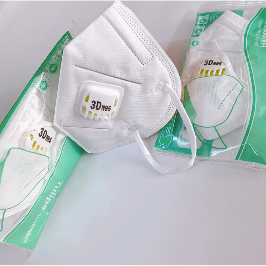 ✅ [CHÍNH HÃNG] Khẩu Trang 3D N95- Tulips N95.9001VH (Có Van), Lọc Bụi PM2.5 Siêu Mịn 95% -VT0682 | BigBuy360 - bigbuy360.vn