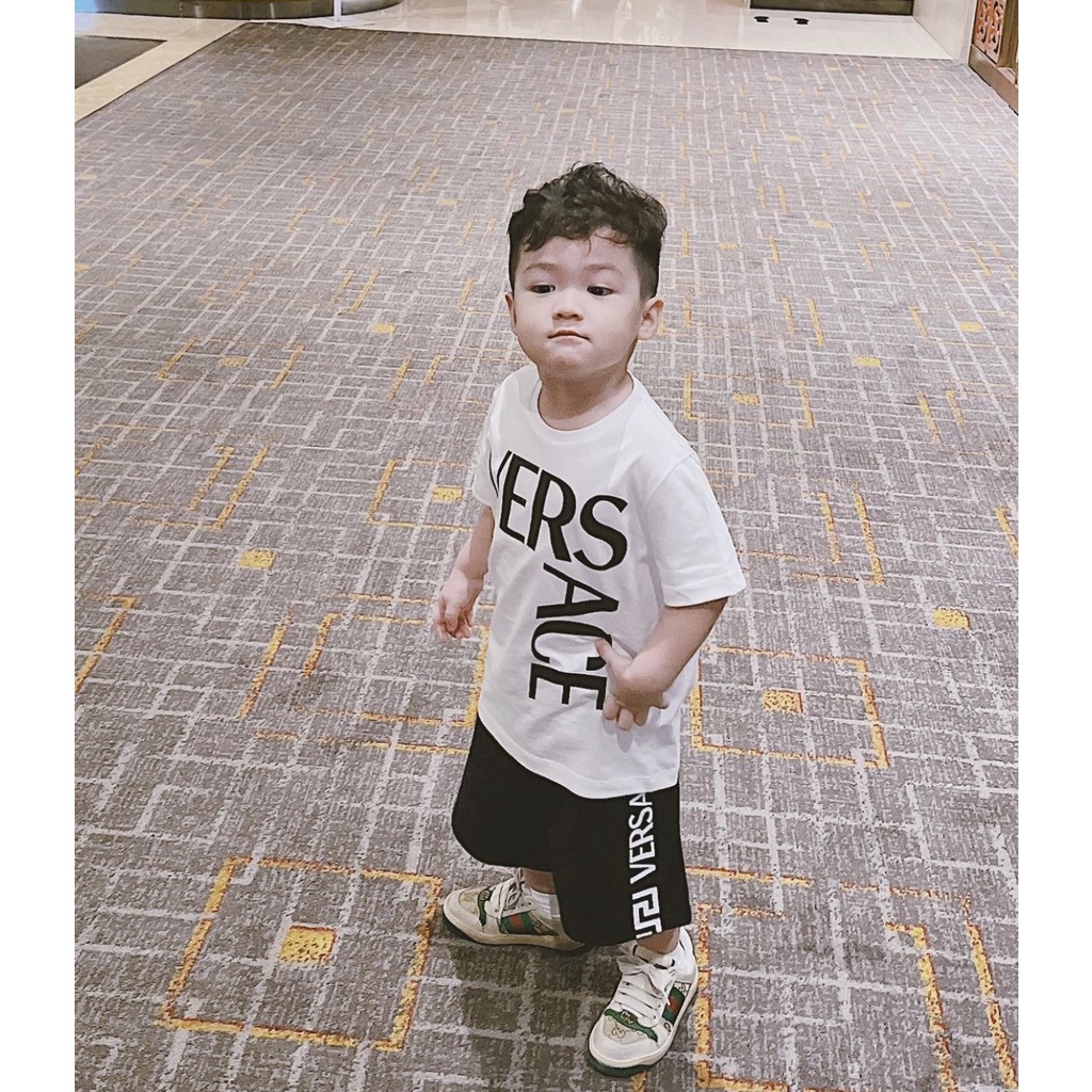 Áo thun tay lỡ Versace full tee cho bé , áo phông trẻ em unisex , Kid_genZ