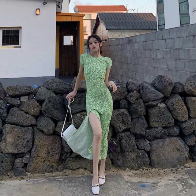 (Order) VÁY DÀI ULZZANG HÀN QUỐC XẺ TÀ (ảnh thật)