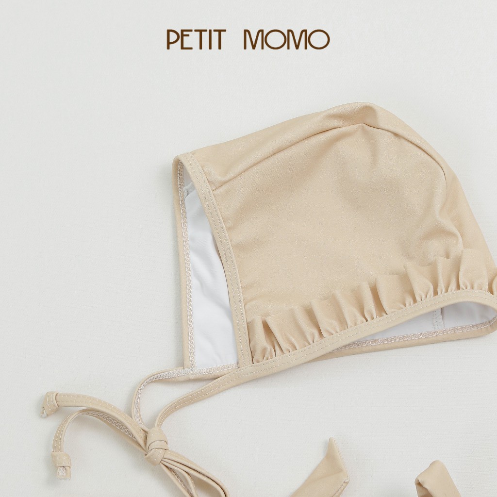 Bộ Đồ Bơi Liền Thân Cho Bé Gái PETIT MOMO G09 Chất Cotton Dày Dặn, Ít Thấm Nước, Họa Tiết Chấm Bi Kèm Mũ Xinh Xắn