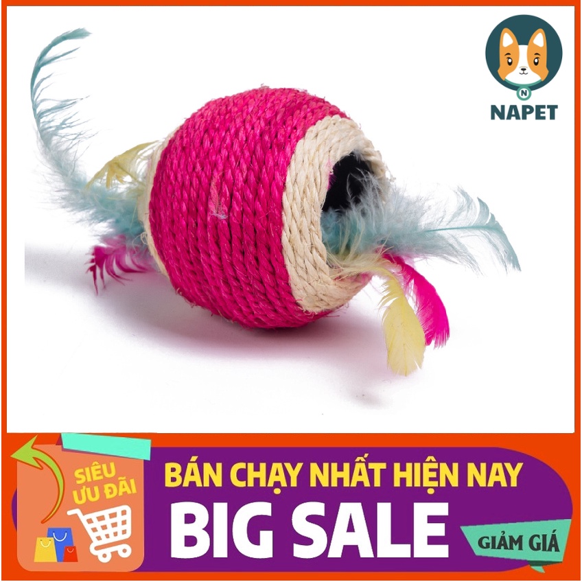 Bóng đồ chơi dây thừng có banh lông vũ bên trong que quẩy làm tăng sự ham muốn đuổi theo của bé