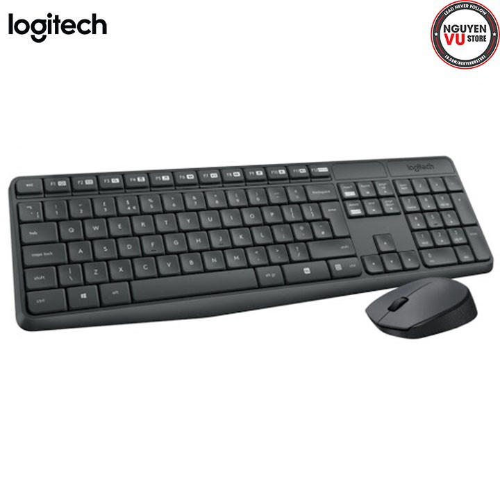 Bộ Phím Chuột Không Dây Logitech MK235 - Hàng Chính Hãng