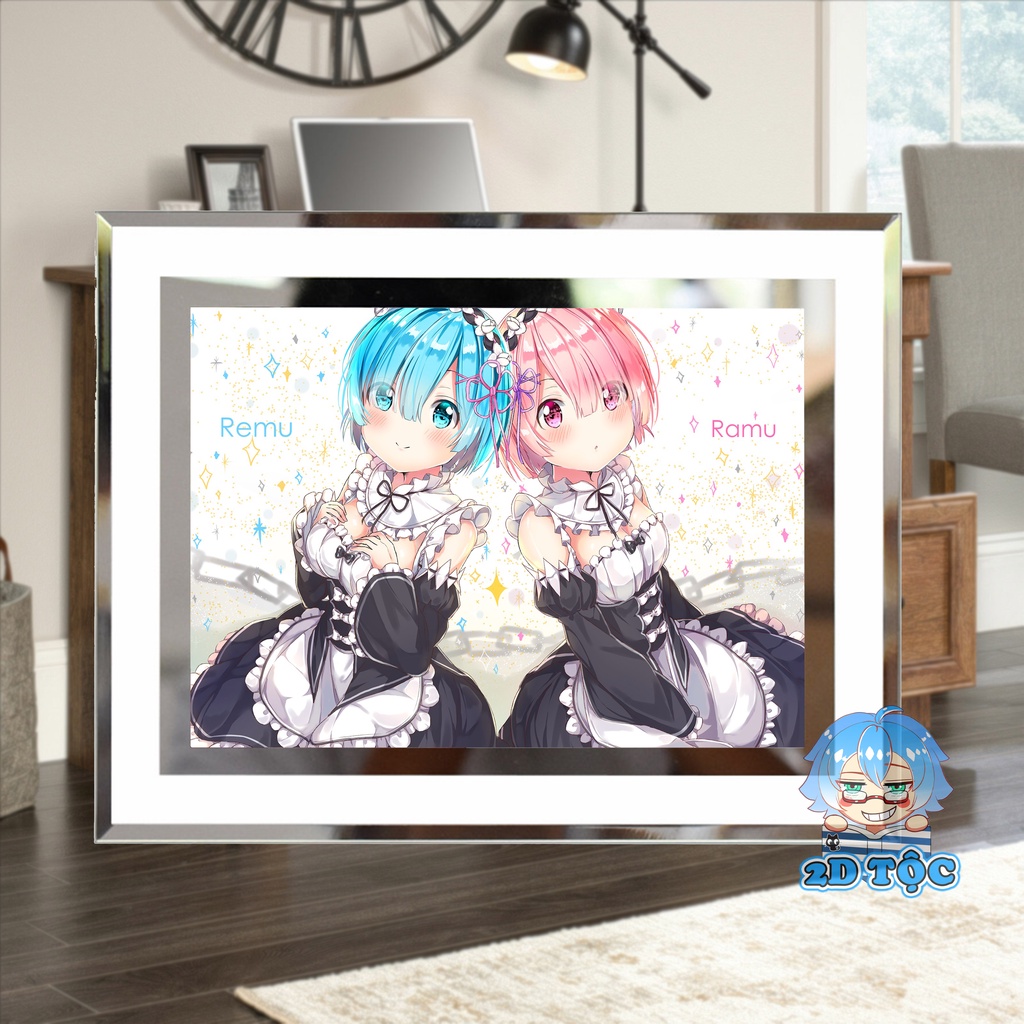 Khung kính Rem (9) Anime Light Novel Re:Zero - để bàn by 2D Tộc Shop