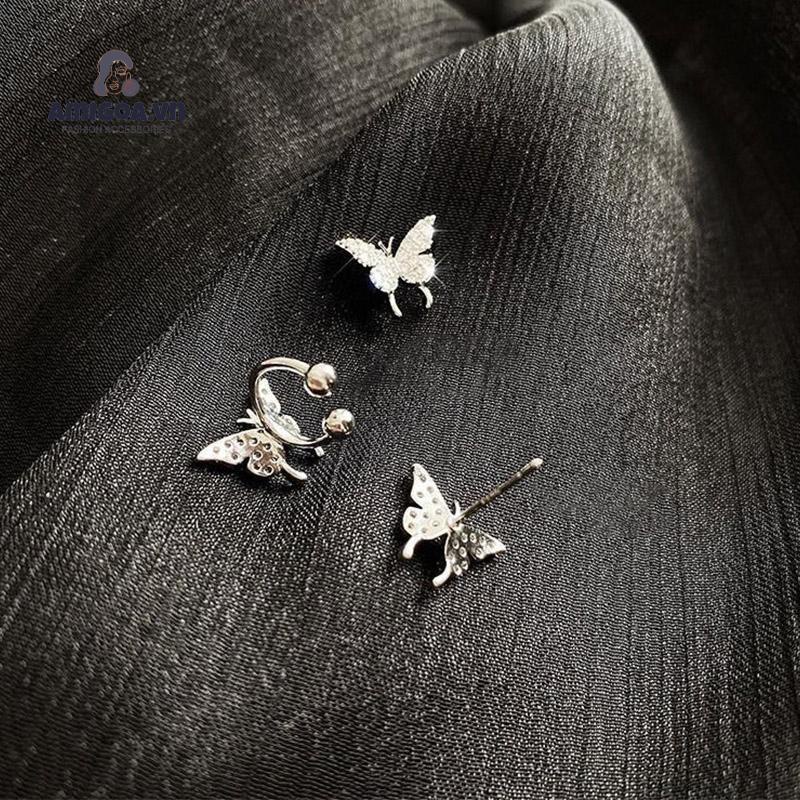 ✨✨Hoa Tai Hình Bướm Đính Đá Phong Cách Hàn Quốc Cho Nữ