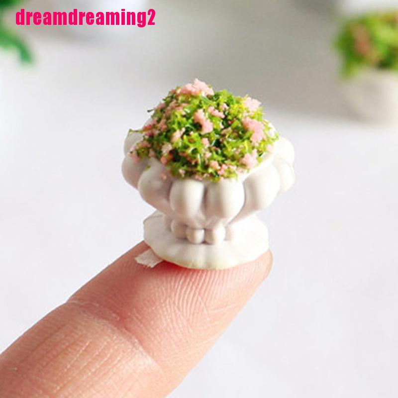 2 Chậu hoa nhỏ tỉ Lệ 1:12 trang trí nhà búp bê