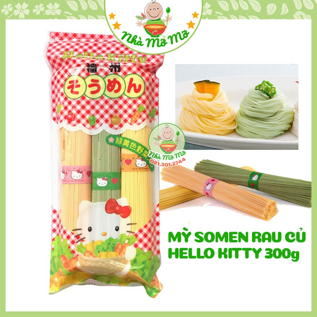 Mì Somen rau củ Hello Kitty 300g Nhật (date 2023) cho bé ăn dặm - Nhà Mỡ Mỡ