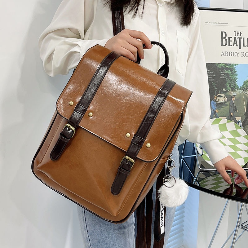 Ba Lô Da Mềm Sức Chứa Lớn Phong Cách Retro Anh Quốc 2022 Cho Nữ