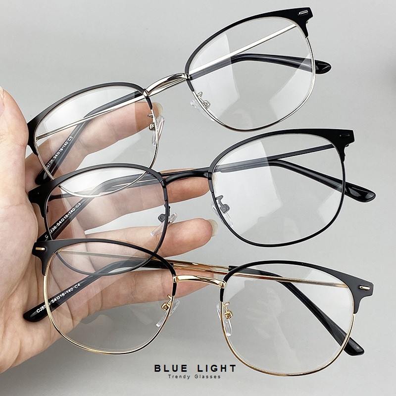 Kính Giả Cận Chống Ánh Sáng Xanh, Gọng Kính Cận Nam Nữ Mắt Mèo Đen, Bạc, Vàng Không Độ Hàn Quốc - BLUE LIGHT SHOP | BigBuy360 - bigbuy360.vn