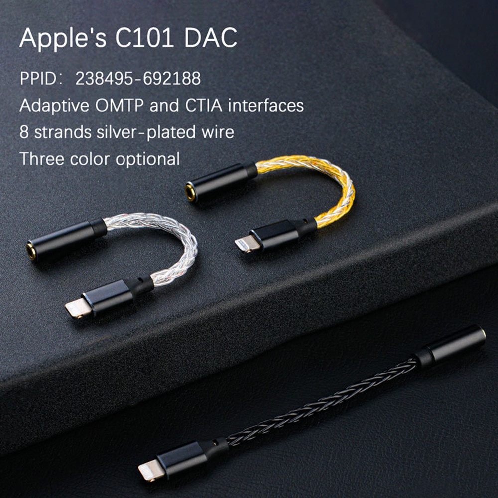 Jcally Bộ Khuếch Đại Âm Thanh hifi jm08l 3.5mm Sang Ổ Cắm Tai Nghe c101 dac 8 Mạ Bạc mfi
