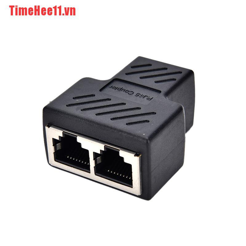 【TimeHee11】1 to 2 LAN ethernet Network Cable RJ45 Splitter Plug Adapter Conne