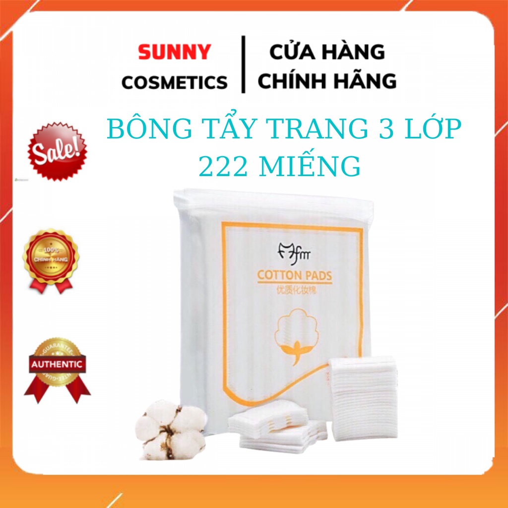 Bông tẩy trang 3 lớp Cotton Pads 222 miếng nội địa Trung-Sunny Cosmetics