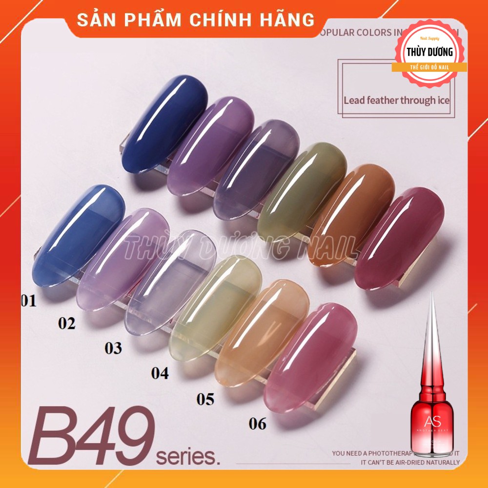 Sơn gel AS chính hãng chai đỏ mã B49 (sơn thạch) 15ml