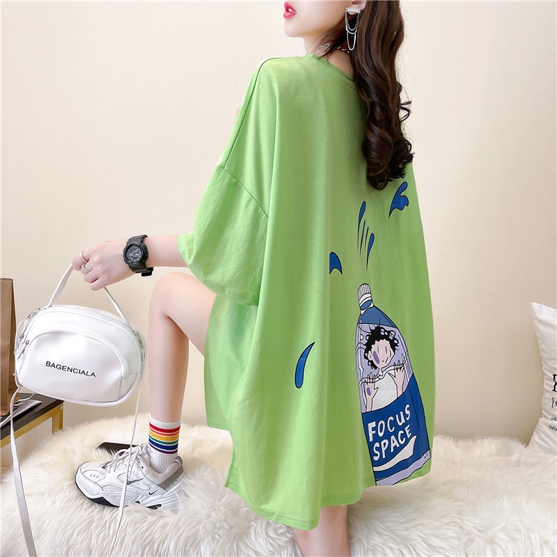 Áo thun nữ đẹp dáng dài from rộng chất cotton co dianx size đến 70 kg | BigBuy360 - bigbuy360.vn