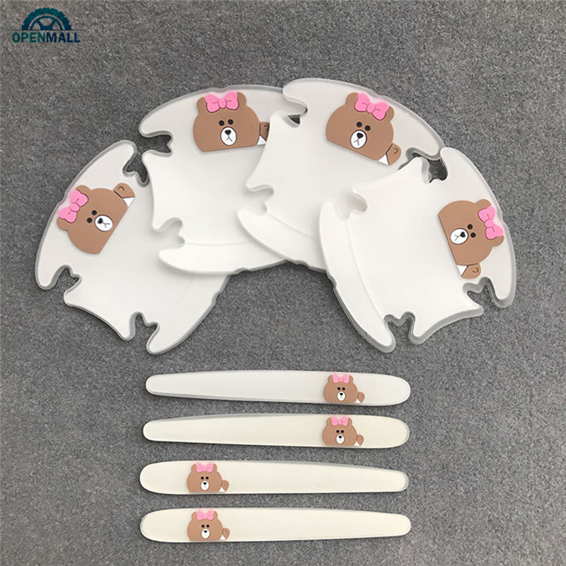 Set 8 Miếng Dán Góc Cửa Xe Ô Tô Hình Hoạt Hình Đáng Yêu Xinh Xắn