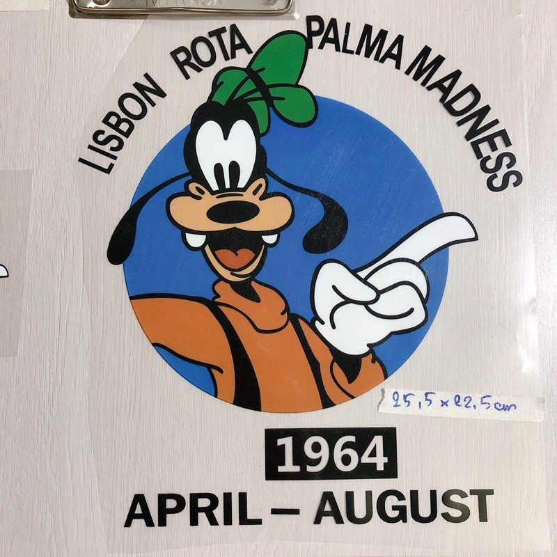 Set 2 sticker hình ủi chú cho goofy