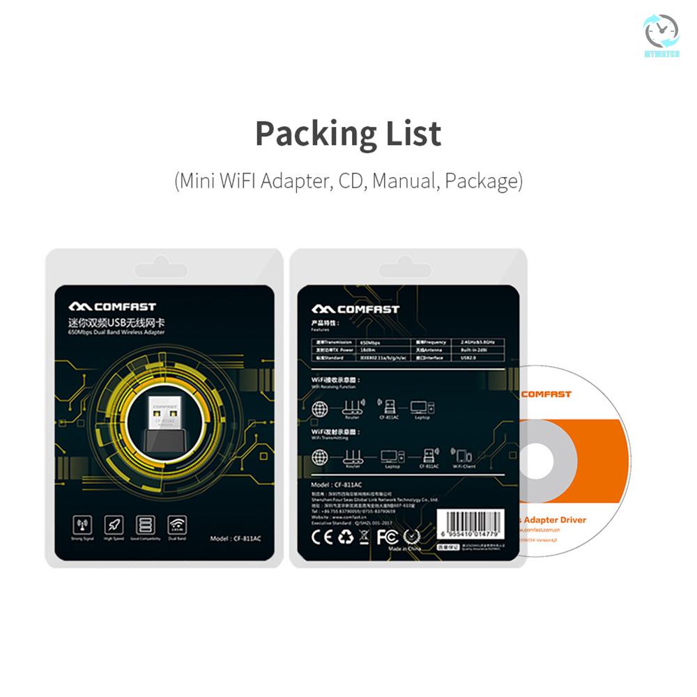 Thẻ Mạng Không Dây Comfast Cf-811Ac Hỗ Trợ Thẻ Mạng 2.4g / 5.8g Cho Pc Laptop | BigBuy360 - bigbuy360.vn