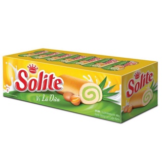 Bánh Solite bánh dinh dưỡng bông lan cuộn, giảm đường, vị lá dứa 360g